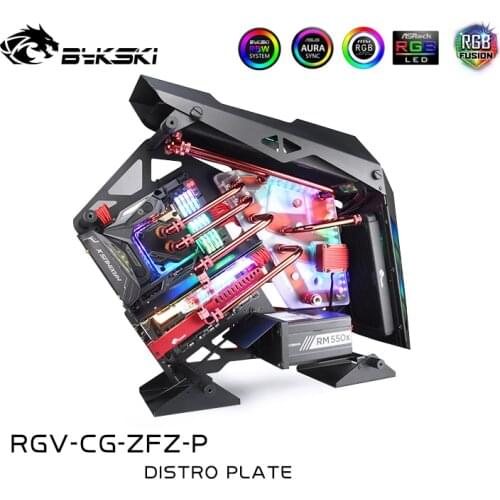 Bykski Waterway Distro Plate For COUGAR Conquer Case, 240+360 Radiator Water Cooling Loop Solution,12V/5V RGB SYNC,RGV-CG-ZFZ-P