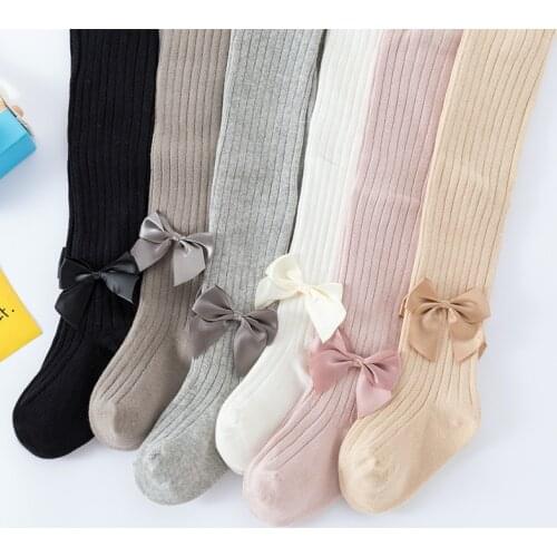 Newborn Baby Tights Kids Bow Children Stockings Baby Girls Pantyhose Infant Meisjes Kleding For Baby Girl Boy Stocking Solid