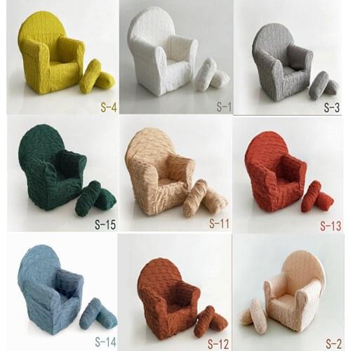 Baby sofa newborn photography prop small sofa&pillow photo shooting prop baby posing Studio Infant seats Photoshoot Accessories