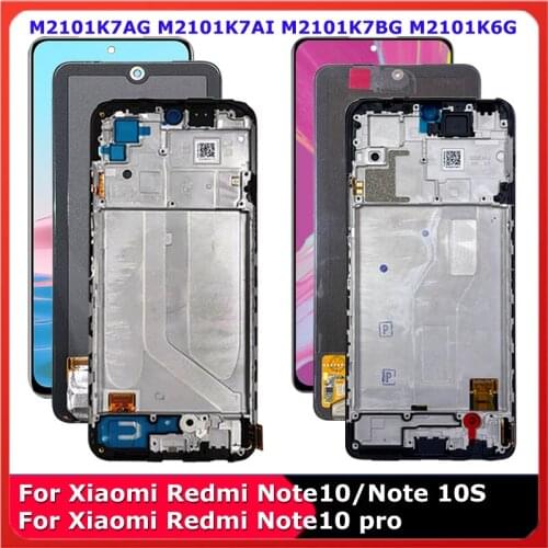 For Xiaomi Redmi Note 10 Pro M2101K6G Display with Frame Touch Panel Screen For Redmi Note10 Note 10s Digitizer LCD M2101K7AG/AI