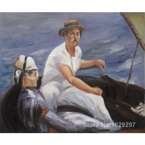 Art Painting by Edouard Manet Boating man and woman High Quality Hand painted