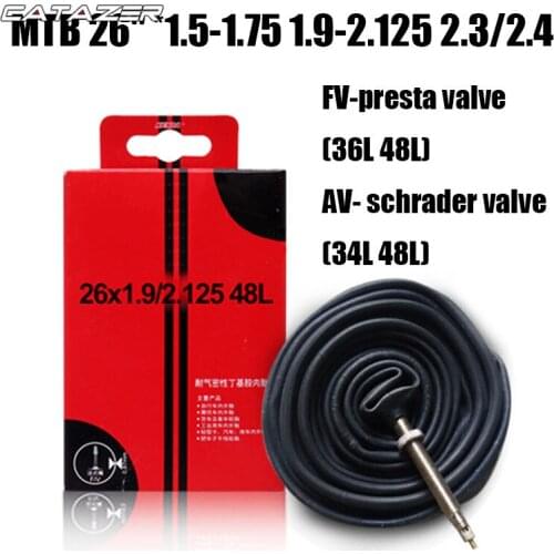 26 X 1.5/1.75/1.9/2.125/2.3/2.4 MTB Inner Tube Tire Bicycle Tube AV FV French Valve Presta Valve 48L 26inches Mtb Bike Tube