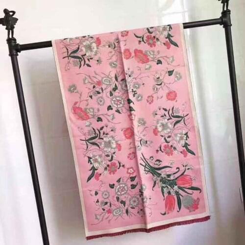 KOI LEAPING ladies fashion Warm and comfortable softpopular flower pattern printing cashmere shawl warm scarf best gift