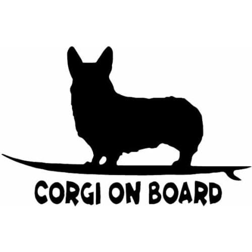 Corgi on Board Puppy Funny Dog Vinyl Decal Creative Car Sticker Automobile Window Door Decor,14cm*9cm