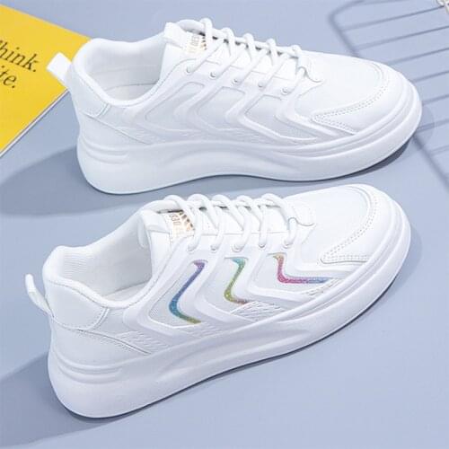 Fashion Shoes Womens Vulcanize Shoes Casual Solid Color PU Leather Shoes Comfortable White Shoes Sneakers zapatillas mujer