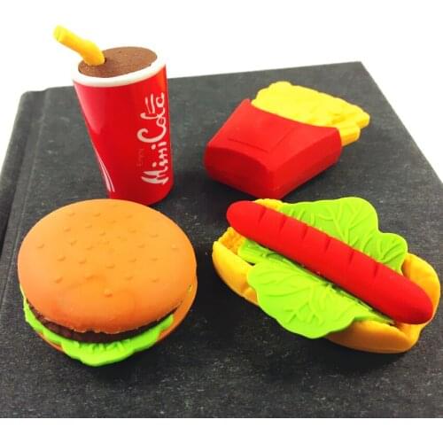 2pcs/lot Sweet bread Food design non-toxic soft rubber mini eraser kawaii gift erasers for kids School Office Supplies