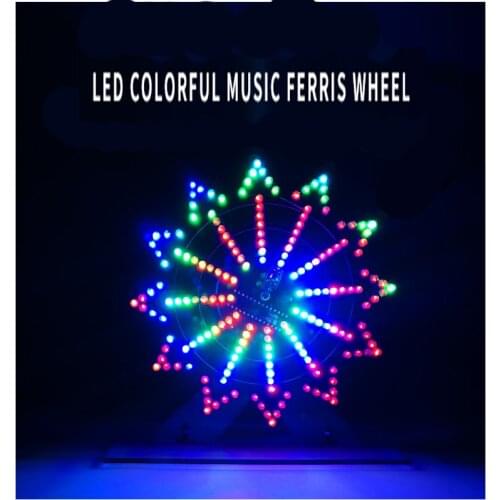 Model Kit Colorful LED plug-in electric rotating ferris wheel diy kit electronic component diy welding production kit parts