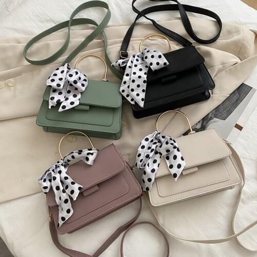 Fashion PU Leather Crossbody Bag Women Bowknot Handle Shoulder Street Purse