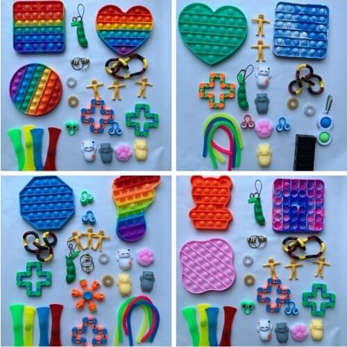 Box Anti Stress Toy Set Fidget Toys Pack Relief Figet Toys Marble Relief Gift for Adults Girl Children Sensory Antistress