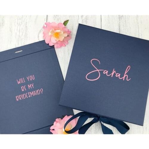 Personalized Wedding Gift Box,，Will you be my bridesmaid box,black ,write Engagement.page boy ,Birthday gift box,maid of honor