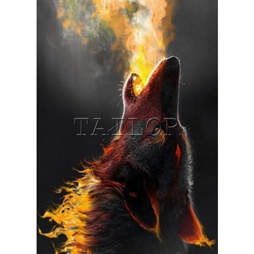Full square Home Decor Gift Cuadros 5D diamond painting set Cross stitch kit haft diamentowy Mosaic animal Wolf color landscape
