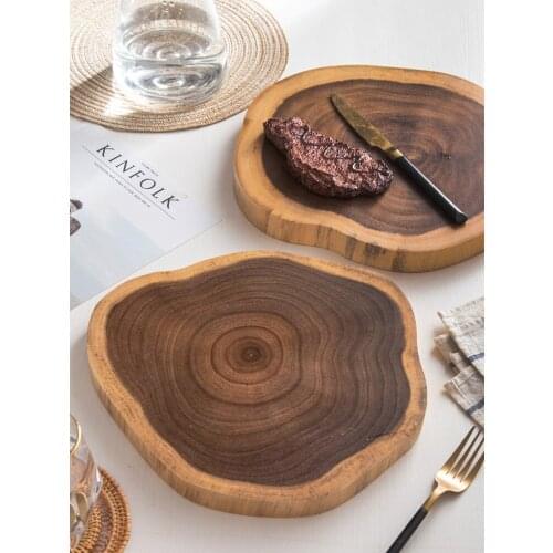 Acacia Wood Cutting Board Creative Natural Tree Stump Irregular Shape Kitchen Chopping Block Desserts Plate Shooting Props