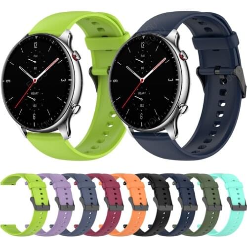 Sports Silicone Strap For Huami Amazfit GTR 2 2e/Stratos 3 Smartwatch Watchband GTR 47MM Band 22mm bracelet Replace Accessories