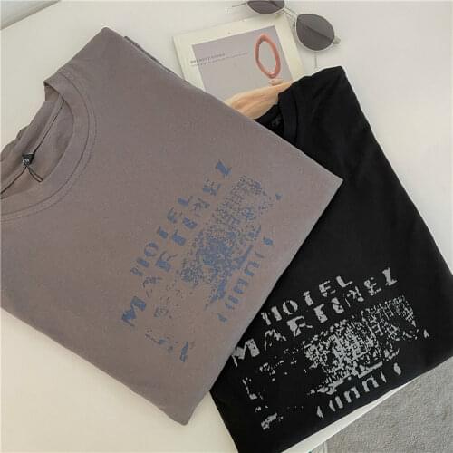 Women Oversize bf Cotton Graphic T Shirts Short Sleeved Casual Tees