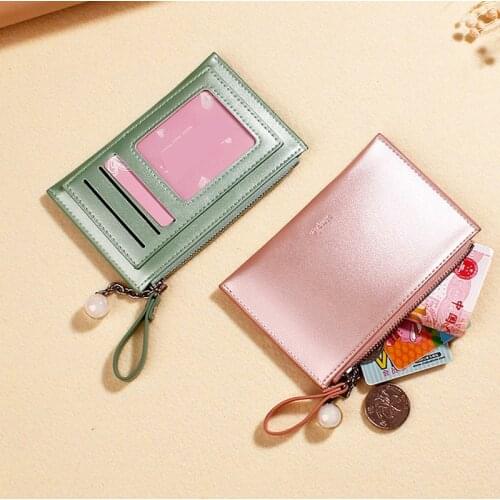 Womens Small Leather Wallet Luxury Mini Wallets Purses Female Short Coin Zipper Purse Credit Card Holders
