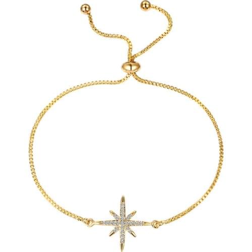 Tiny Trendy Cubic Zirconia Star Adjustable Bracelet Luxury Quality CZ Stone Rose Gold Bracelets For Women Jewelry 2020