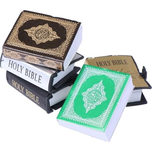 1pcs 1:12 Dollhouse Miniature Mini Paper Bible Book Model Furniture Accessories Toys