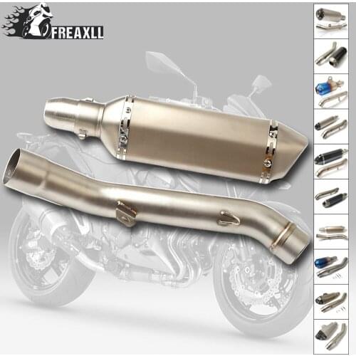 10 Style Choose Motorcycle Exhaust Pipe Slip-On middle Pipe muffler Modified Clamp On Mid For Kawasaki Z800 2013 2014-2016 Z 800