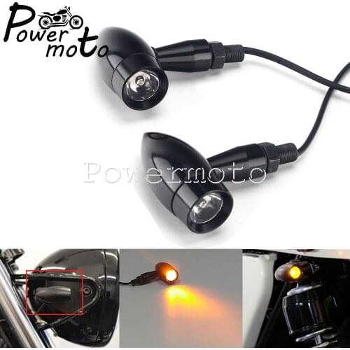 12V LED Bullet Amber Turn Signal Indicator Running Light For Harley Sportster Touring Softail Chopper Bobber Cafe Racer Cruisers