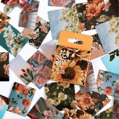 20box per lot Flower Seal Sticker Plant Landscape Scrapbook Retro DIY Cute Hand Account Diary Planner For Skateboard Suitcases