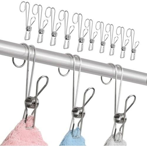 5/10pcs Stainless Steel Clips Multi Purpose Photo Towel Hanger Sheet Clip Household Clamps