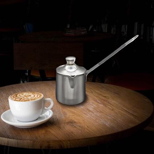 650ml Stainless Steel Pot Turkish Coffee Pot Tools Of The Tea Maker Coffee Kettles Long Fist Percolators Moka Pot