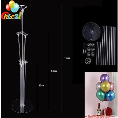 7 Tubes Balloons Stand Balloon Holder Column Plastic Balloon Stick Baby Shower Kids Adult Birthday Party Wedding Decor Supplies