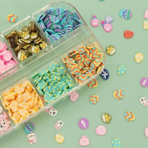 Easter Eggs Polymer Clay Slices Nail Art Accessories Easter Bunny Sequins For Nail Design Soft Pottery Slimes Manicure Flakes