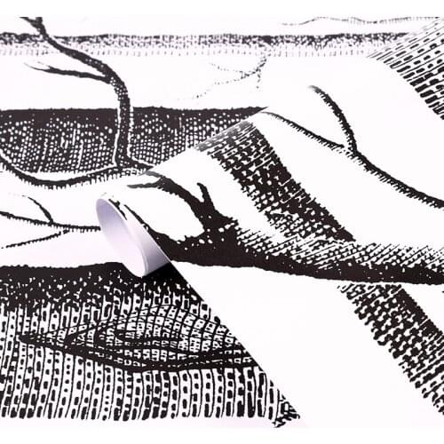 Birch Tree Peel And Stick Wallpaper 3D Self Adhesive Black And White Vinyl Wood Contact Paper For Background Wall Home Decortion