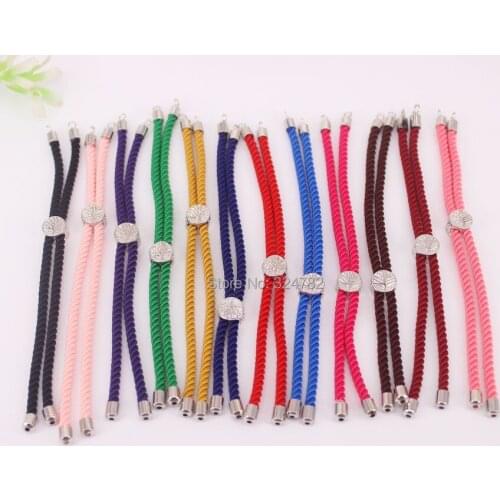 20pcs Mix color Charm Cotton Rope Bracelet,Half-finished Cord Bracelet,Jewelry Supply for DIY