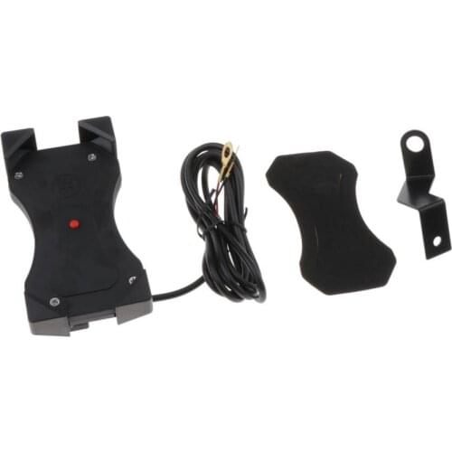 Motorbike Mobile Phone GPS Handlebar Bracket Mount Charging Holder with Grip