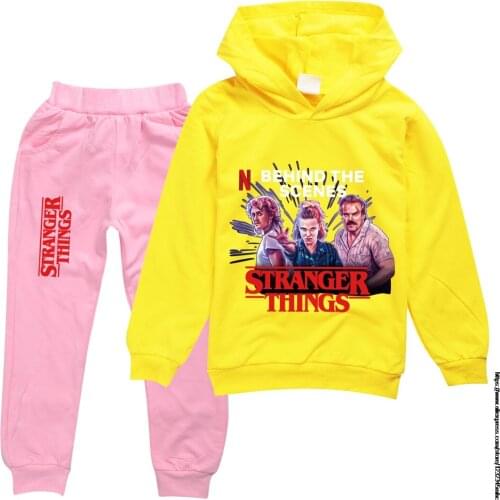 Kids Boutique Clothing Wholesale Teenage Stranger Things Cool Shirts for Boys Cotton T Shirt Hoodies Pants Tops Clothes Autumn