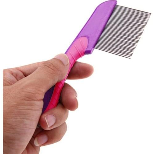 Children/Pet Flea Brush tool Metal Head Hair Lice Comb Fine Toothed Flea Handle