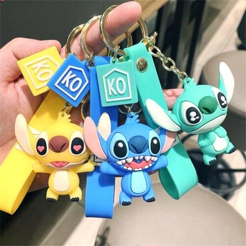 Disney Cute Cartoon Stitch Figure Keychain Action Figure Keychain Model Pendant Bag Keychain Toys for Girls Women Bag
