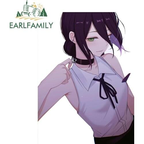 EARLFAMILY 13cm x 9.5cm for Chainsaw Man Car Sticker Camper Decal Personality Occlusion Scratch Windshield Laptop Decoration