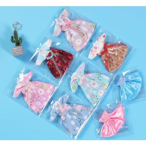 BJD Doll Cotton Clothes Dress Up Suit for 17cm Doll Outfit Daily Casual Accessories Skirt for Girls Diy Toys