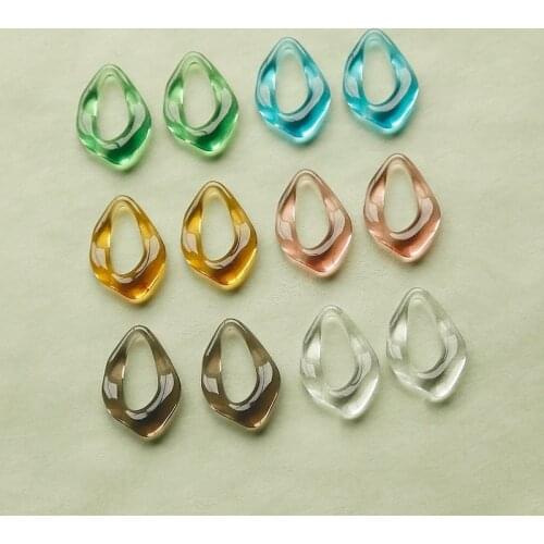Ins wind translucent water wave water droplets resin frame hand-made jewelry accessories earring material