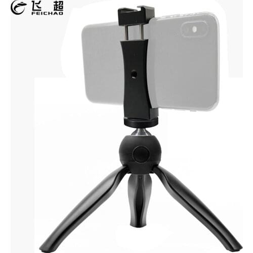 FEICHAO Mini Tripod Adjustable 360 Rotation Ballhead Smartphone Vlog Tripod with Phone Clip Tripod Monopod for 76-93mm Phone