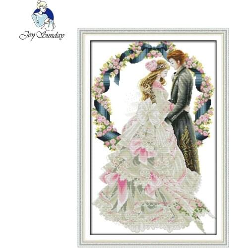 Joy Sunday Royal Wedding Design Cross Stitch Needlework Embroidery Cross Stitch Craft Cross Stitch Embroidery Kit for Home Decor