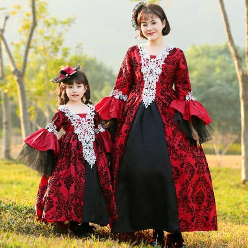 Renaissance European Carnival Dress Puff Sleeve Court Gown Princess Dress Halloween Cosplay Costume Outfit For Ladies Girls