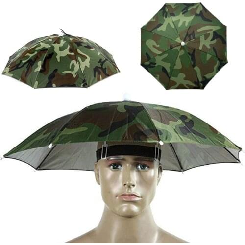 Fishing Cap Camping Hiking Headwear Cap Outdoor Sport Umbrella Hat Head Hats Camouflage Foldable Sunscreen Shade Umbrella Hat