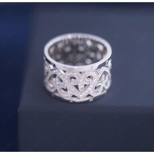 SLJELY Fashion Real 925 Sterling Silver Hollow Heart-shaped Pattern Finger Ring Mircro Zirconia Women Luxury Brand Party Jewelry