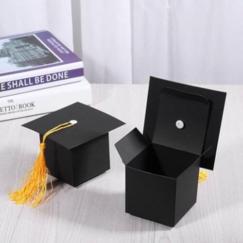 10PCS Graduation Hat Cap Candy Box 2021 Graduation Decoration Congratulations Graduation Party Decorations Gifts Packing Box