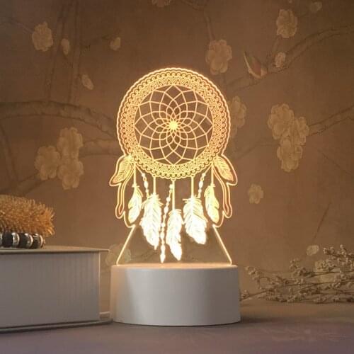 Creative 3D Lamp Acrylic Desktop Nightlight Boys and Girls Holiday Gift Decorative Bedroom Bedside Table Lamp