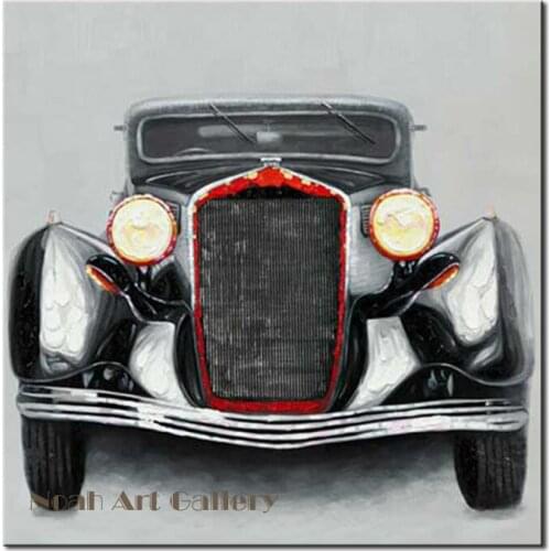 Cool Black Car Oil Paint Hand Painted Modern Canvas Art Acrylic Painting Canvas Wall Art for Children Room Decoration Unframed