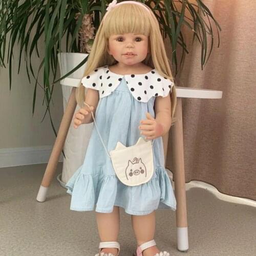 70CM Hard vinyl toddler princess girl doll toy like real 3 year old size child clothing photo model dress up doll gift