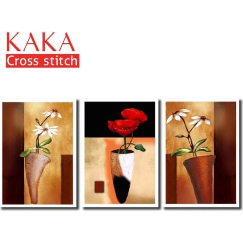 Cross stitch kits,Embroidery needlework sets with printed pattern,11CT-canvas for Home Decor Painting,Flowers Full NCKF015