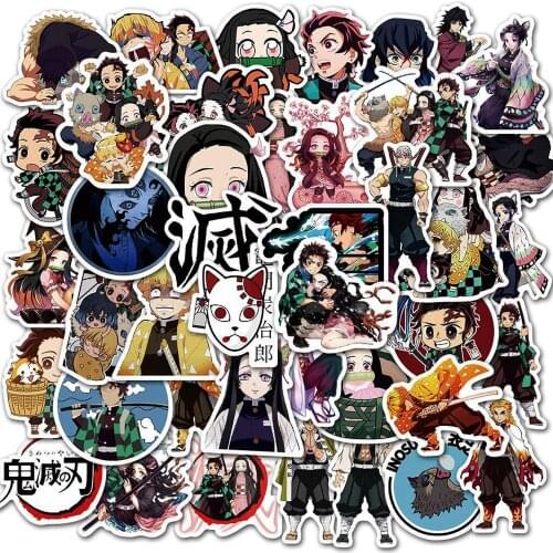 10/30/50/100PCS Anime Demon Slayer Kimetsu no Yaiba Stickers Laptop DIY Skateboard Phone Luggage Decal Graffiti Stickers Toy