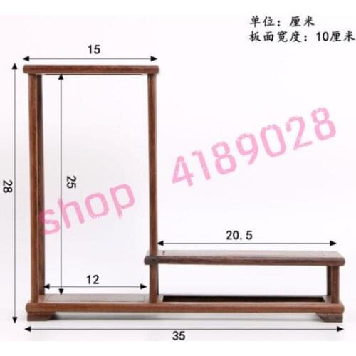 Natural chicken wing wood, small high low B style (medium size), solid wood curio shelves, tea ceremony ornaments pendulum rack