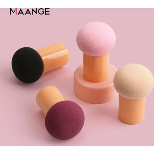 MAANGE Small Soft Q Bomb Mushroom Cosmetic Puff Loose Powder Sponge Air Cushion Puff Wet and Dry BB Cream Foundation Beauty Tool